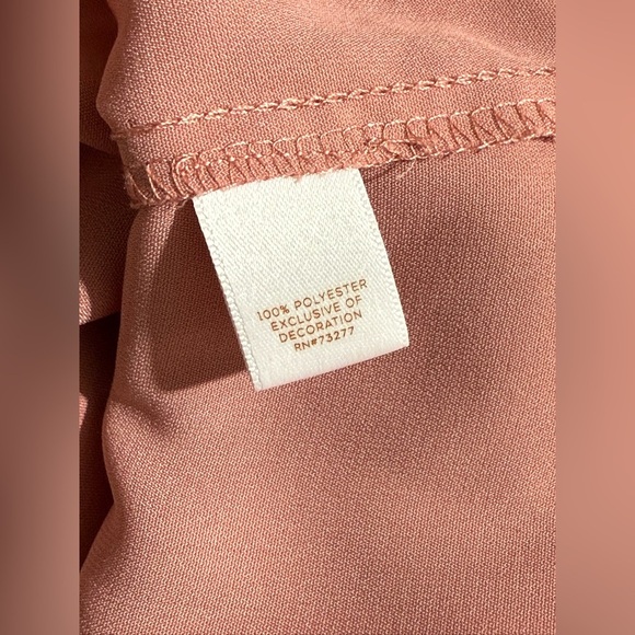 LC Lauren Conrad Dusty Rose Blouse with Lace Hem - Picture 4 of 4